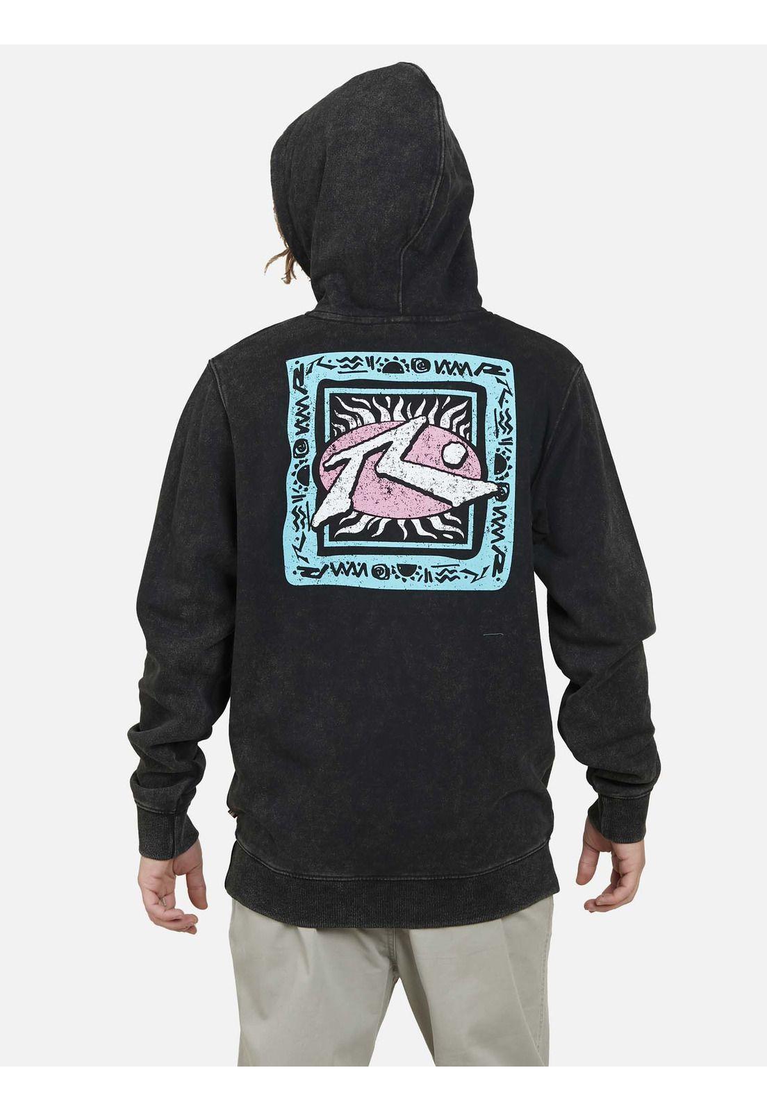 Poleron Surf cycle  Hoodie Hombre Negro Rusty-1