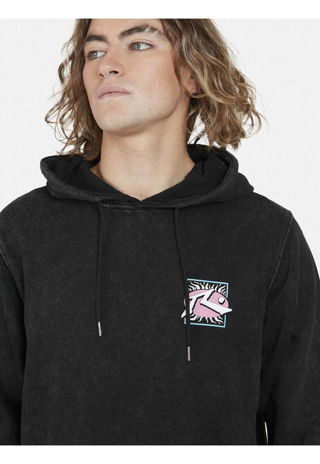 Poleron Surf cycle  Hoodie Hombre Negro Rusty-3
