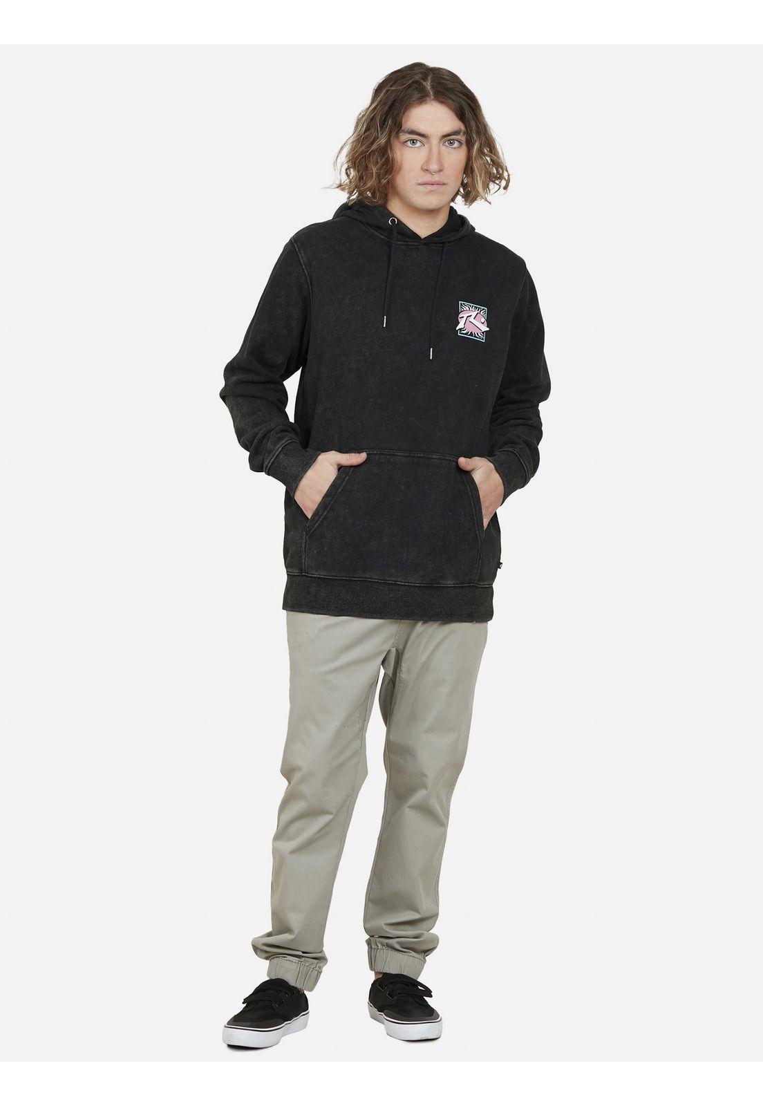 Poleron Surf cycle  Hoodie Hombre Negro Rusty-4