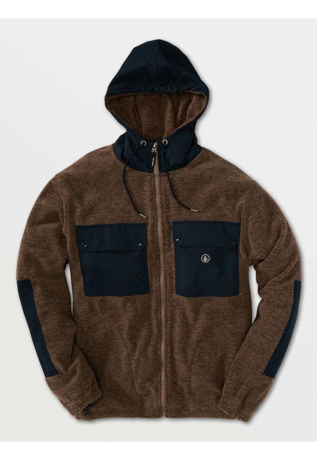 Poleron Fullziper YZZOLATER LINED ZIP Hombre Verde Volcom-1