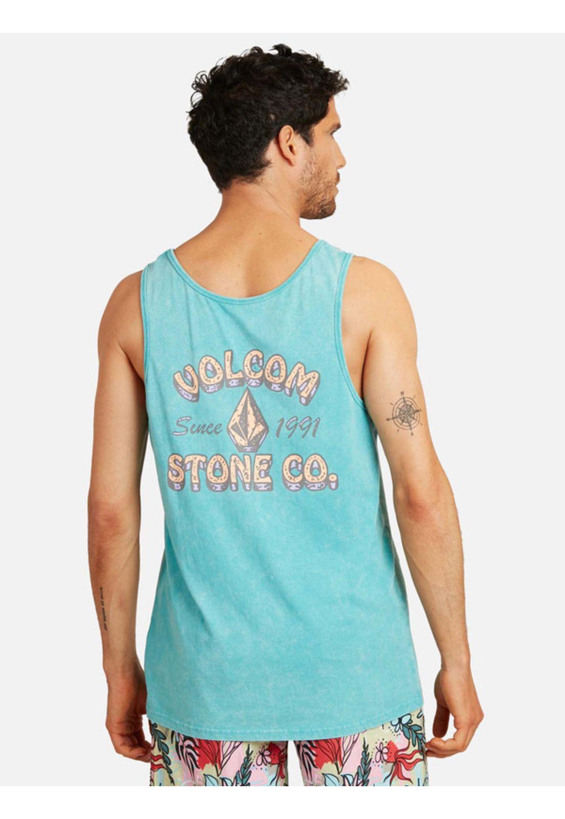 Polera Ranchero Acid Tank Celeste Hombre Volcom-1