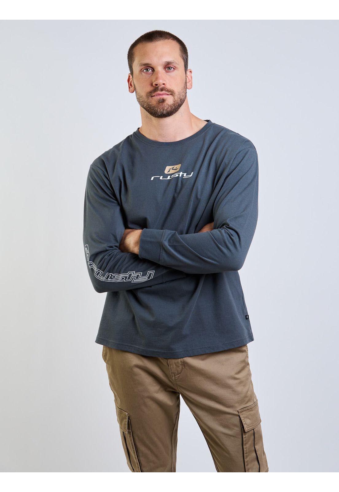 Polera ML Speed R Gris Hombre Rusty-5