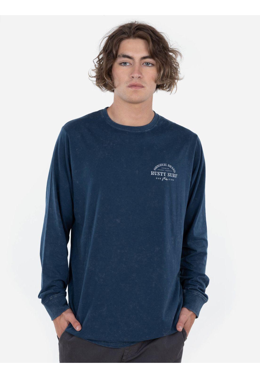 Polera PREMIUM  BOARDS LS TEE Hombre Azul Rusty-0