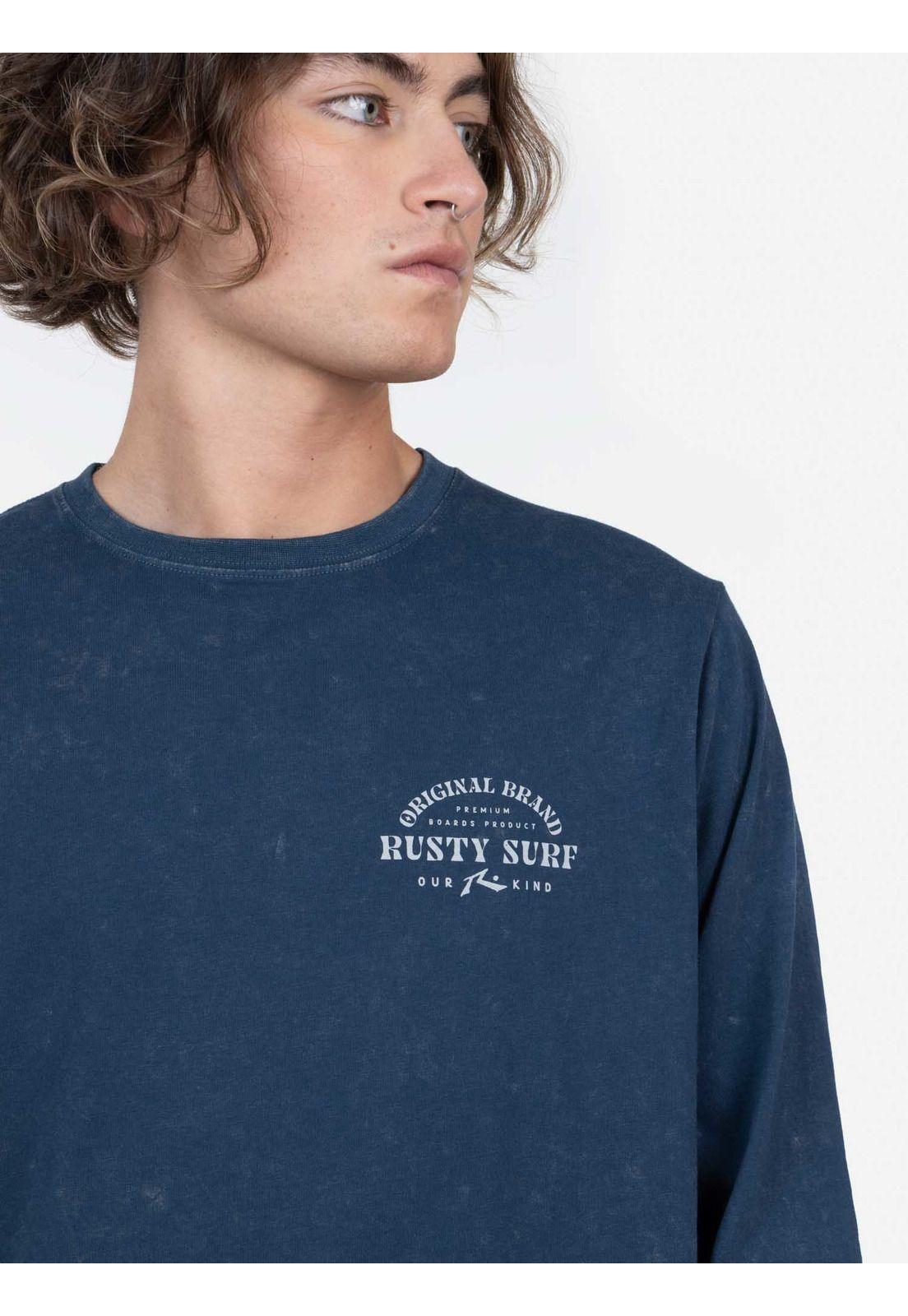Polera PREMIUM  BOARDS LS TEE Hombre Azul Rusty-3