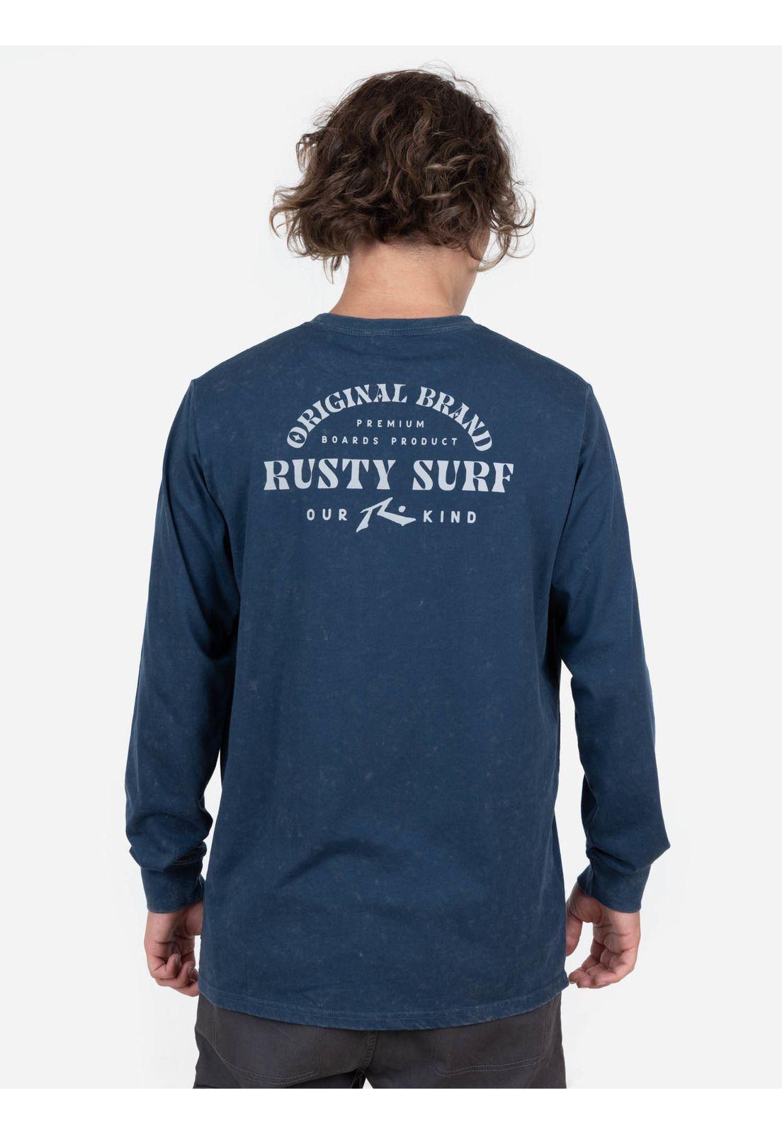 Polera PREMIUM  BOARDS LS TEE Hombre Azul Rusty-4