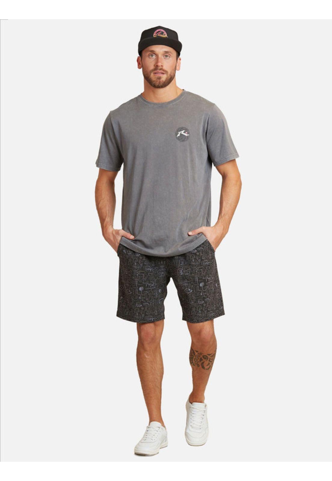 Polera  Spiral S/S Tee Gris Hombre Rusty-3