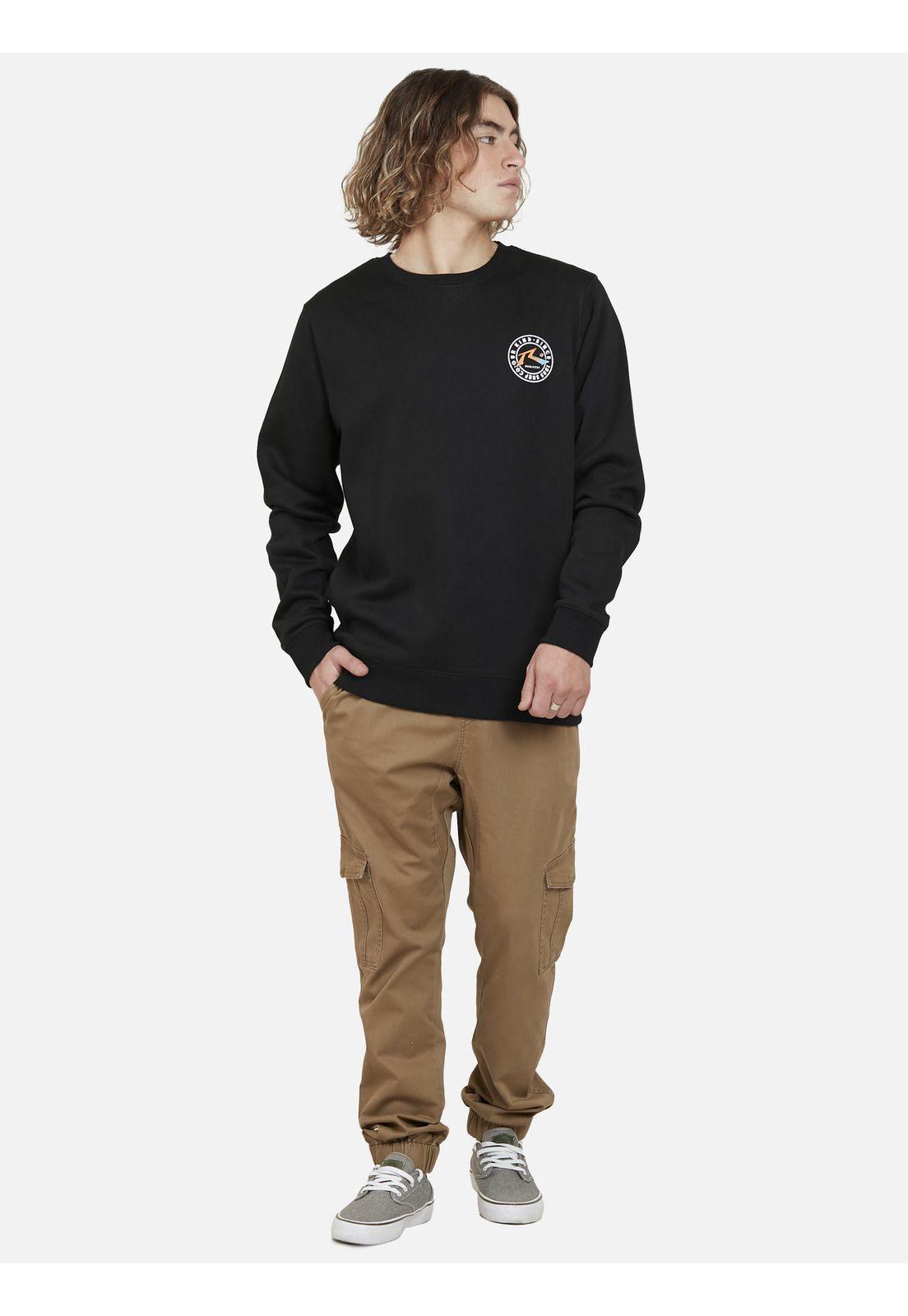 Poleron Our Kind Crew neck Hombre Negro Rusty-4