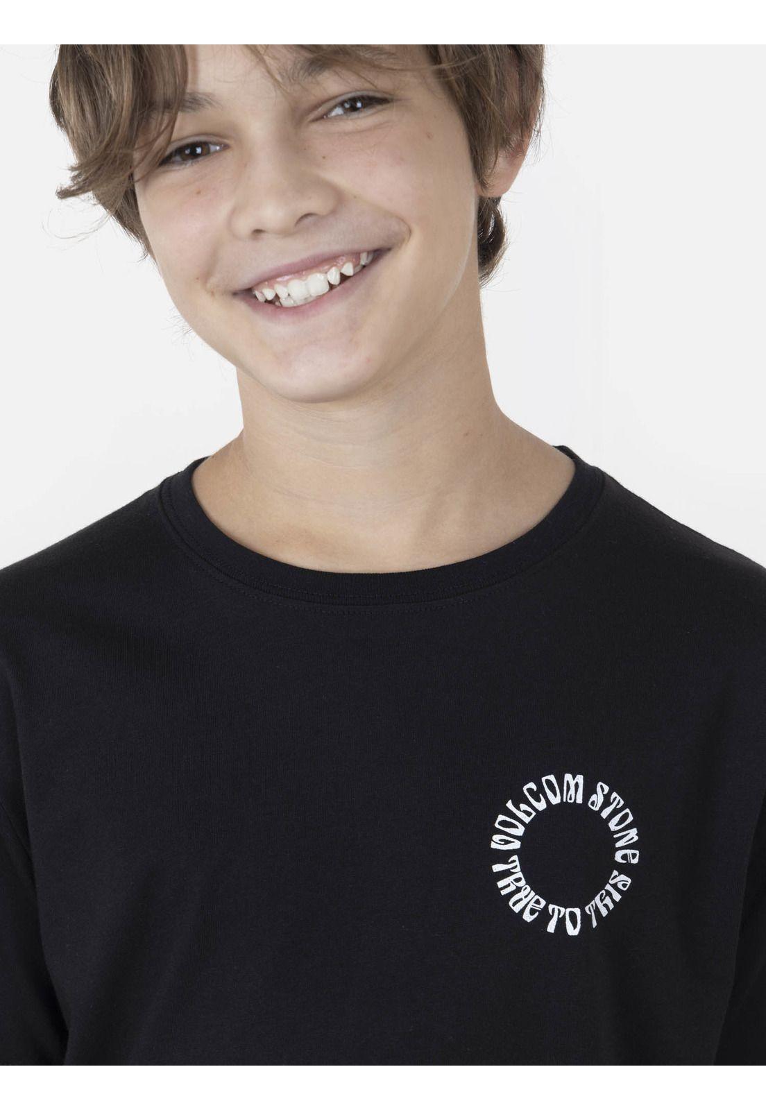 Polera Juvenil OPPER LSE S/S TEE Y Negro Volcom-2
