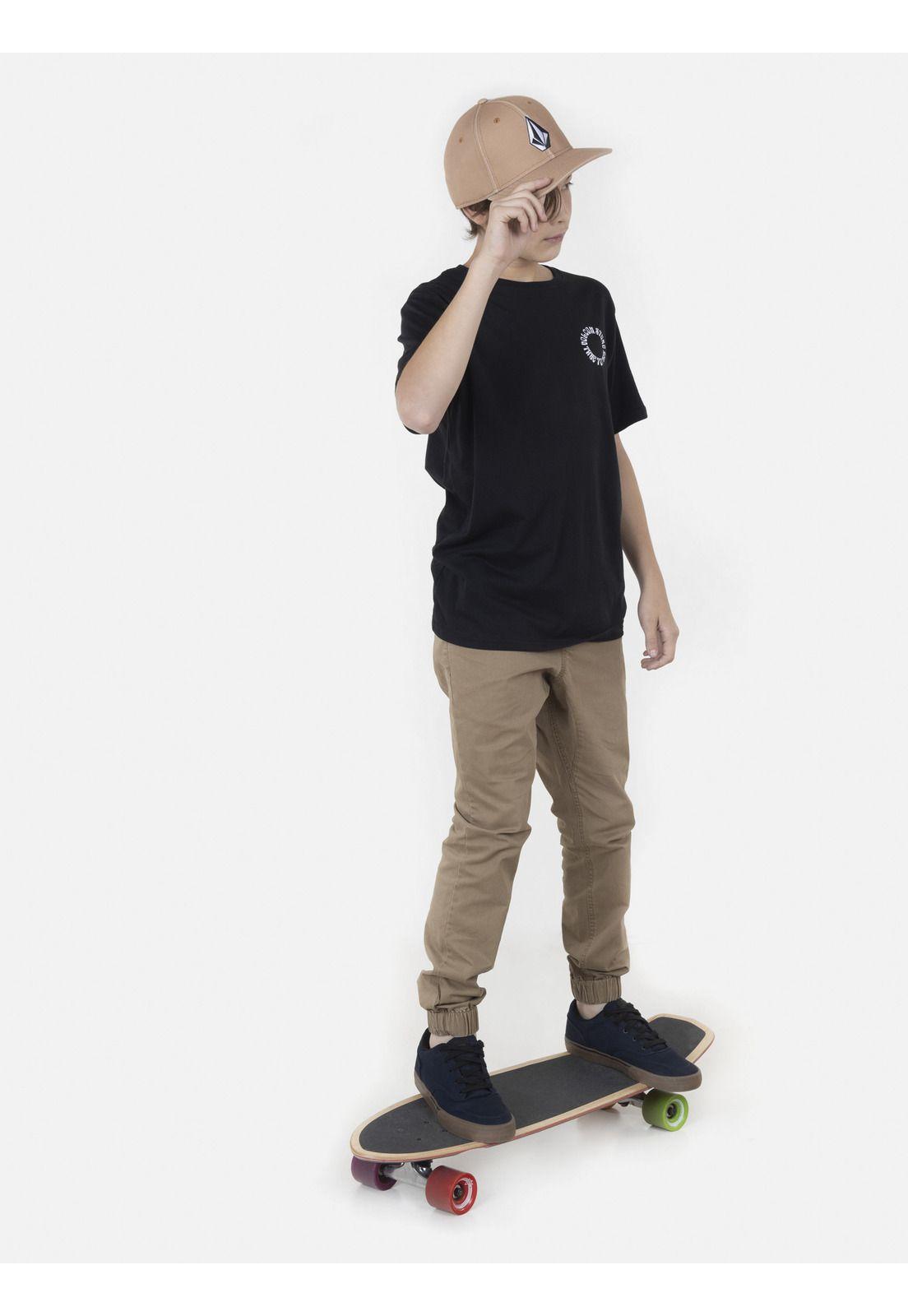 Polera Juvenil OPPER LSE S/S TEE Y Negro Volcom-3