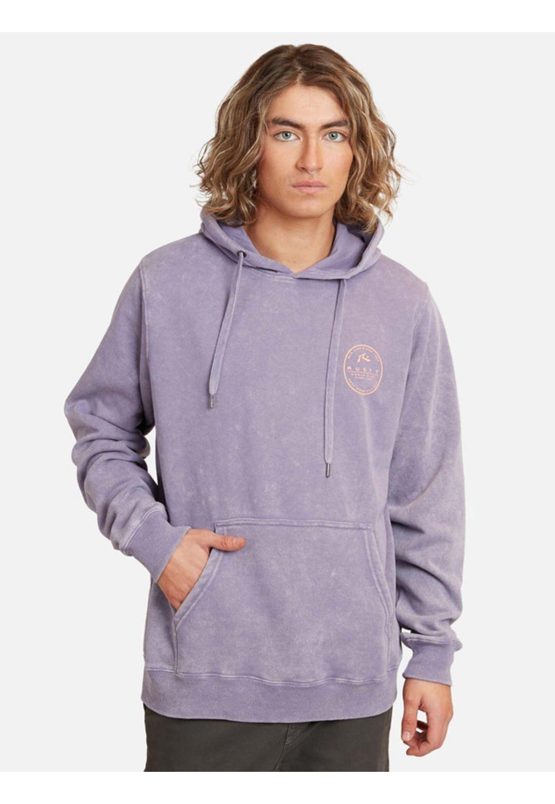 Poleron World Wide Hoodie Negro Hombre Rusty-0