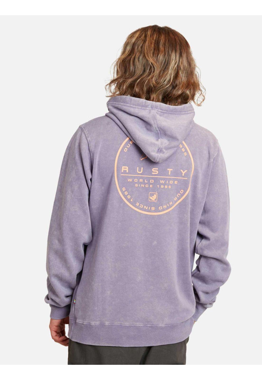 Poleron World Wide Hoodie Negro Hombre Rusty-1