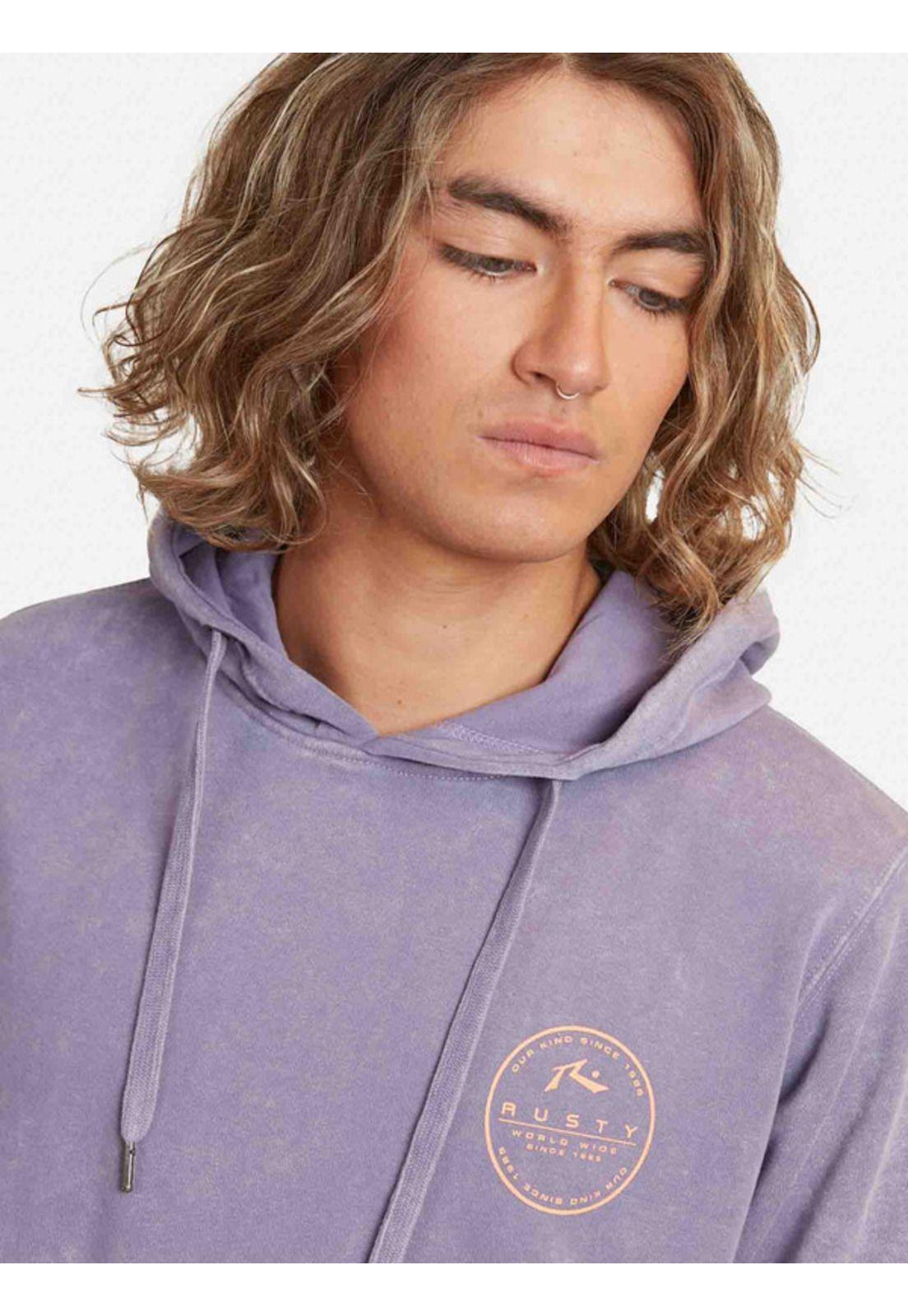 Poleron World Wide Hoodie Negro Hombre Rusty-2