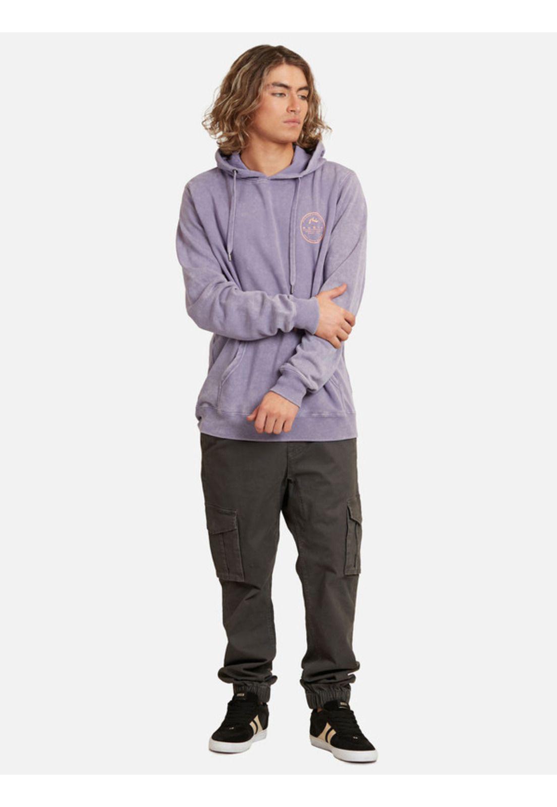 Poleron World Wide Hoodie Negro Hombre Rusty-3