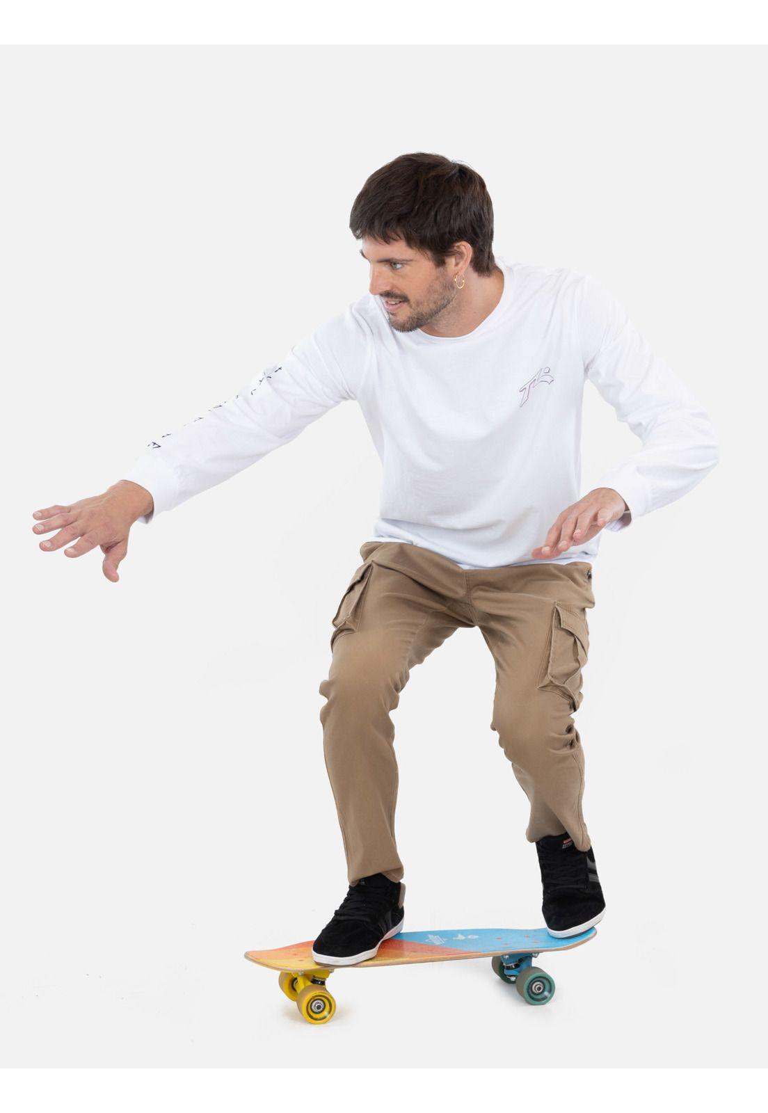 Polera ML Shredmax Blanco Hombre Rusty-3