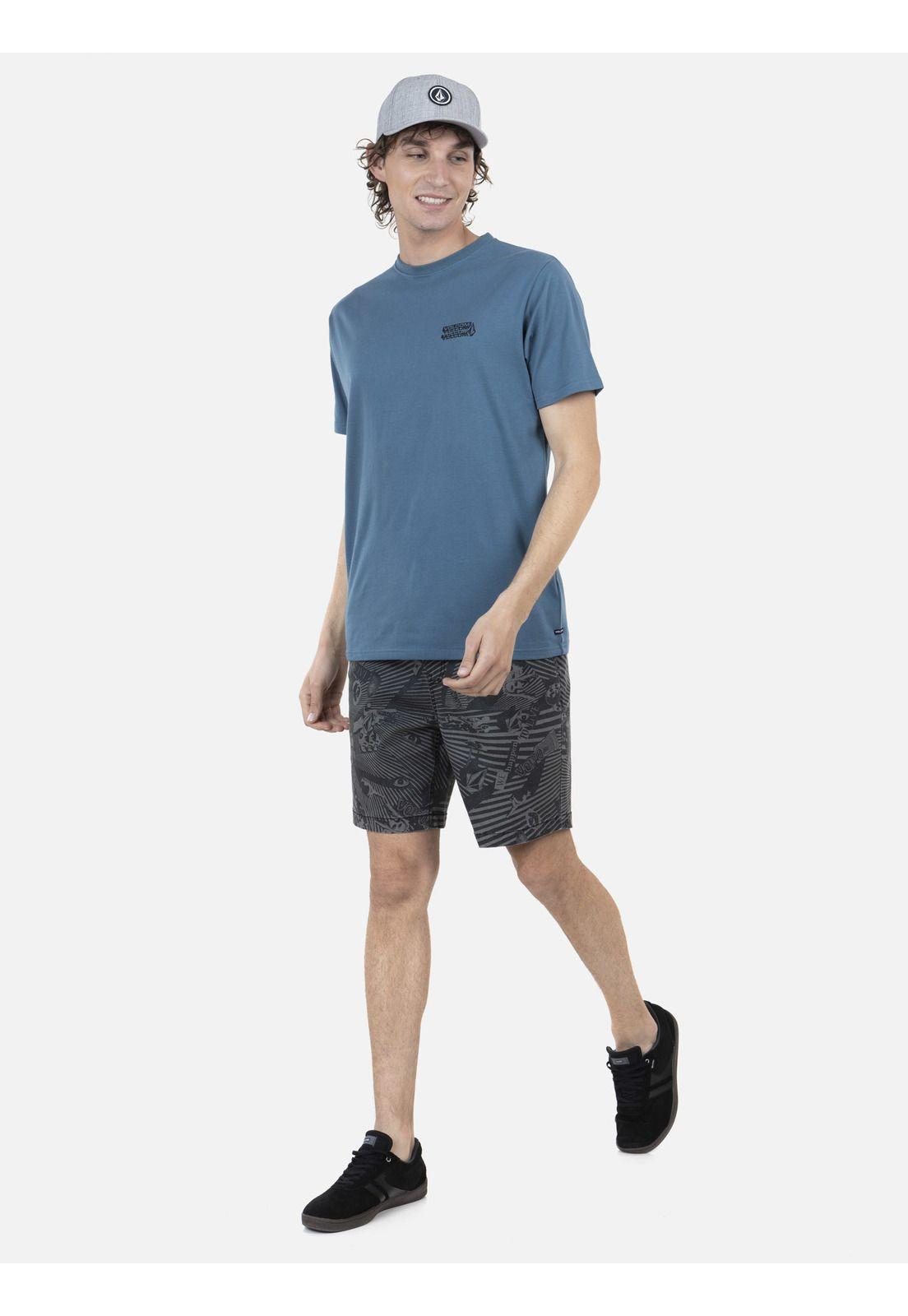 Polera M/C Básica Hombre 7P114-MV22 Azul Volcom-3