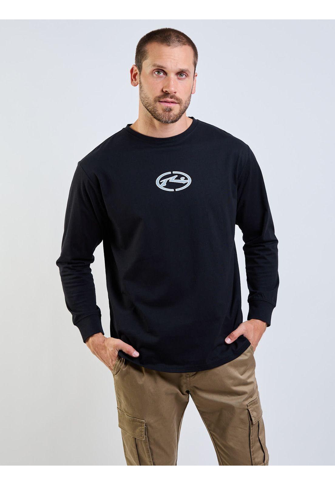 Polera ML Rusty Target Negro Hombre Rusty-5