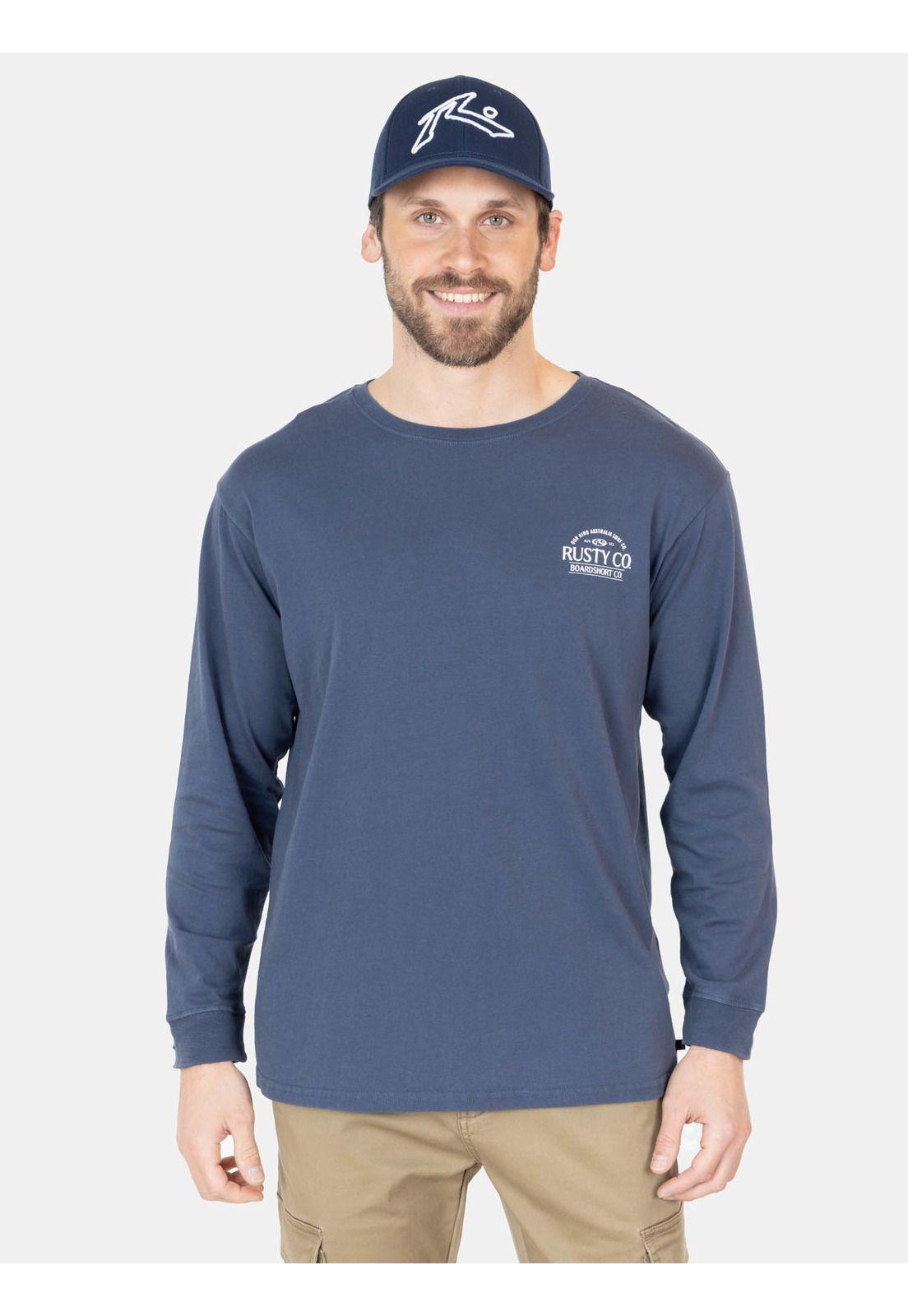 Polera ML Clip Azul Hombre Rusty-0
