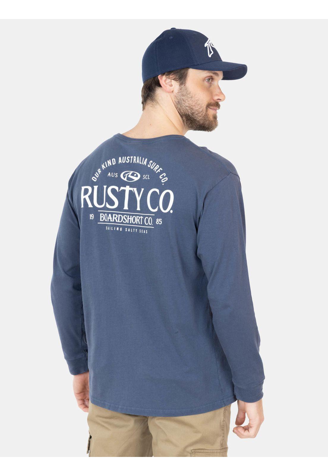 Polera ML Clip Azul Hombre Rusty-1