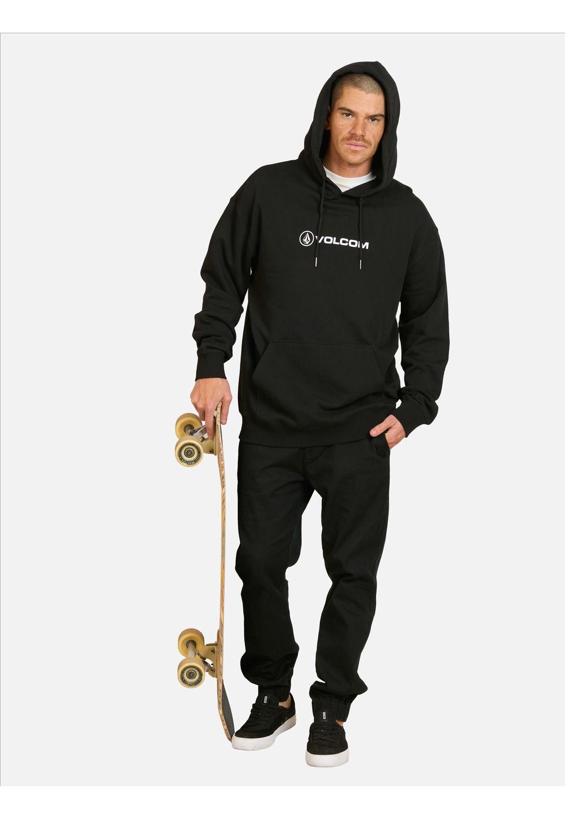 Poleron Canguro Stonico Negro Hombre Volcom-3