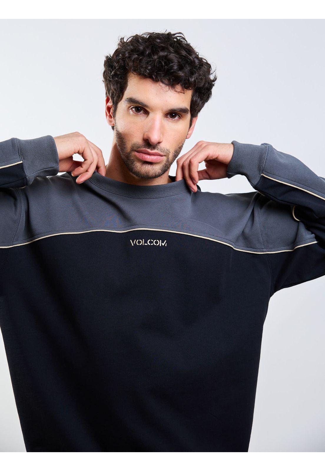 Poleron CR 2K Stone Crew Negro Hombre Volcom-5