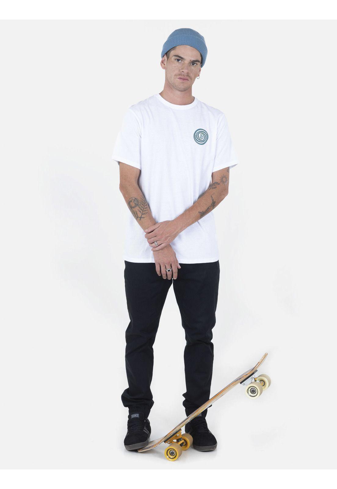 Polera Hombre BLOT S/S TEE Blanco Volcom-3