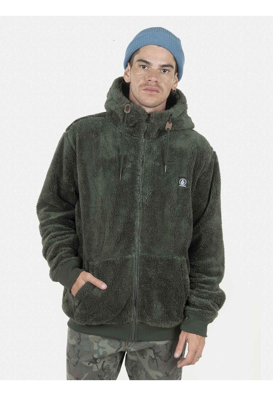 Poleron Chiporro 7O200-MI22 Liso Military Volcom-0
