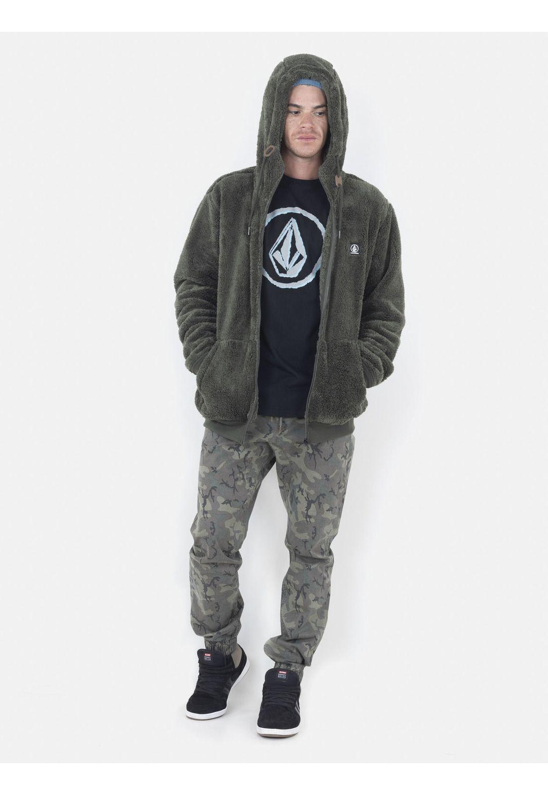 Poleron Chiporro 7O200-MI22 Liso Military Volcom-4