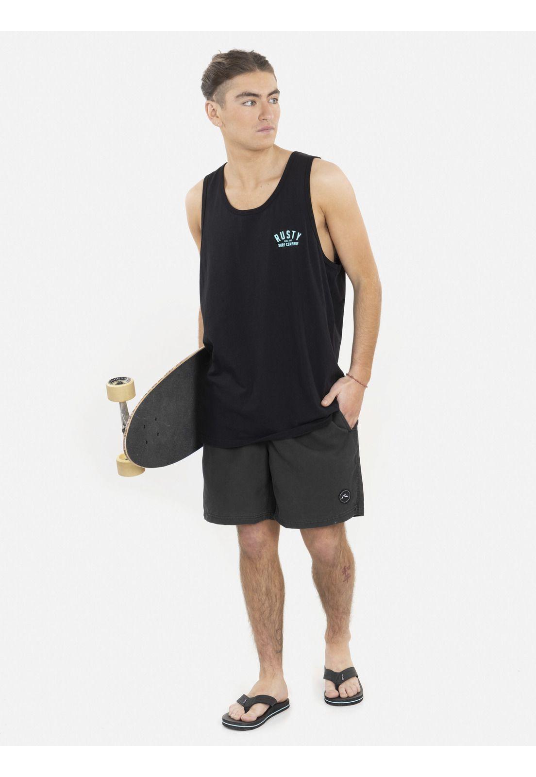 Polera Rst  Tank Hombre Negro Rusty-2