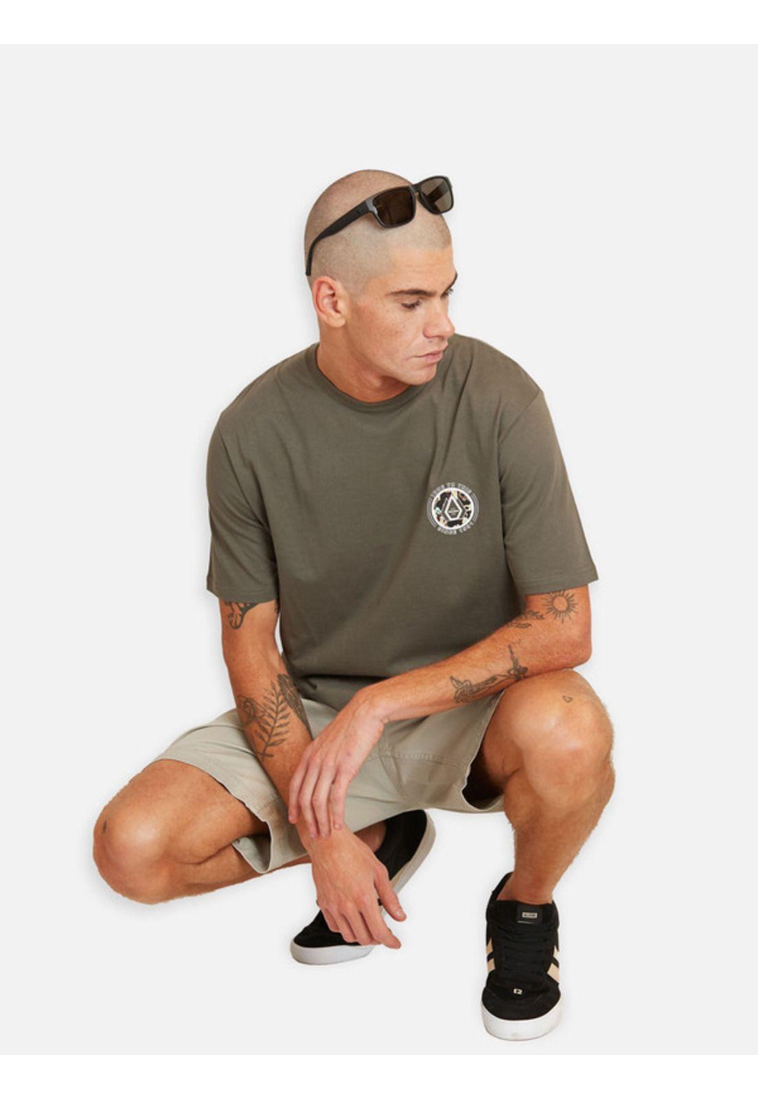 Polera M/C Link Fill Verde Hombre Volcom-4