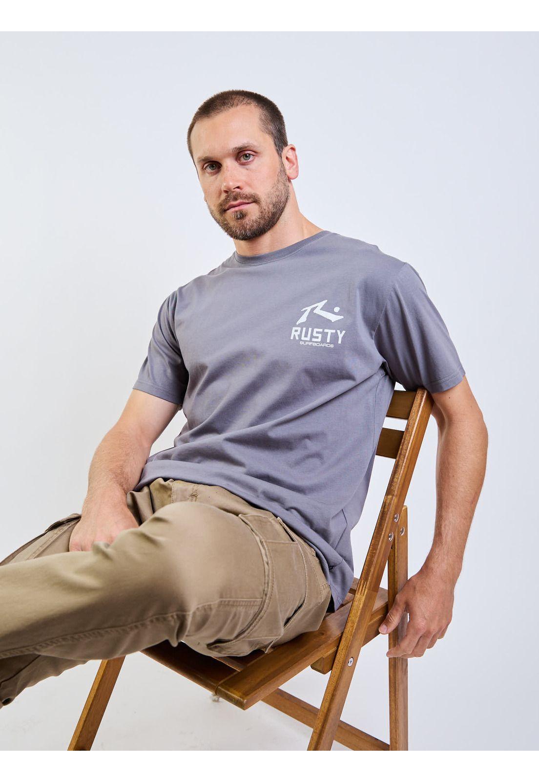 Polera MC Leaf Gris Hombre Rusty-5