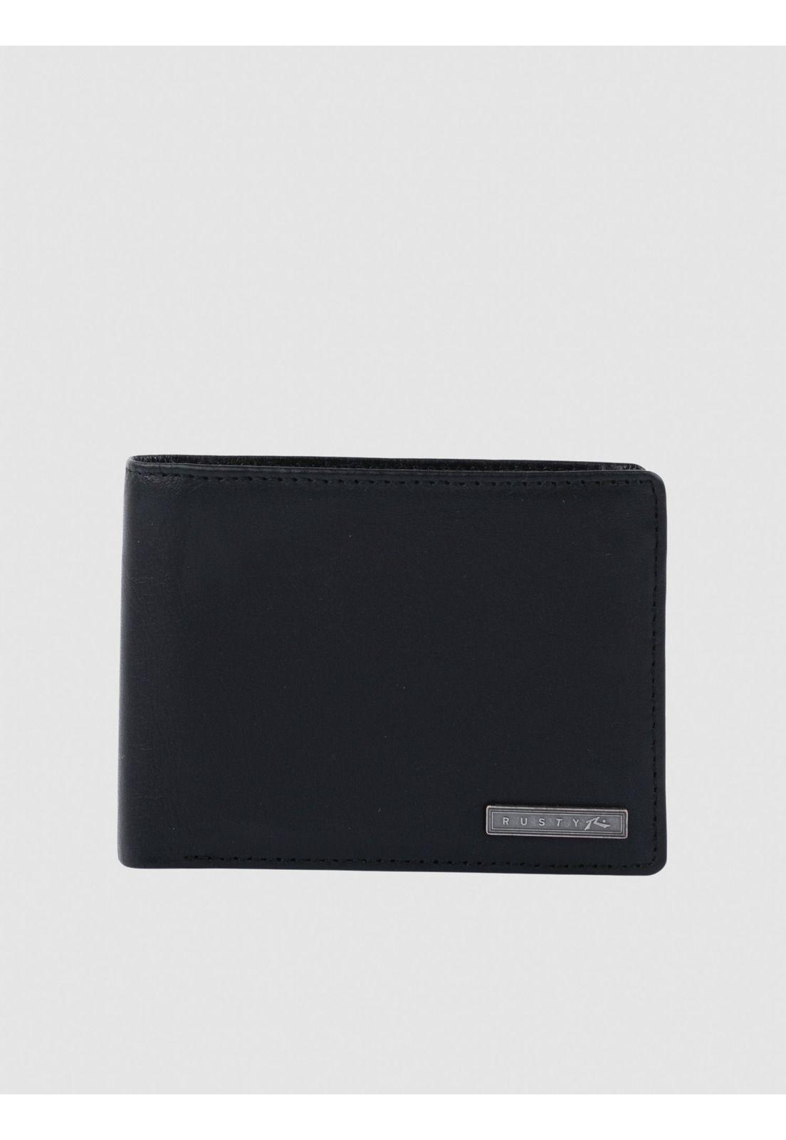 Billetera Hombre HIGH RIVER 2 LEATHER WALLET Negro Rusty-4