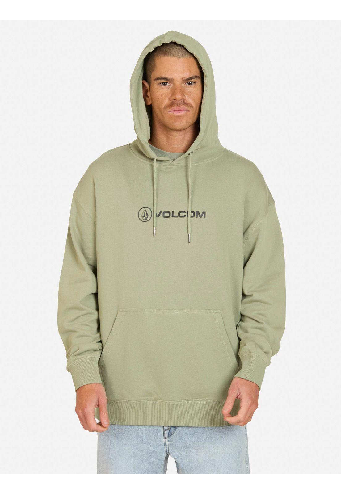 Poleron Canguro Stonico Verde Hombre Volcom-0