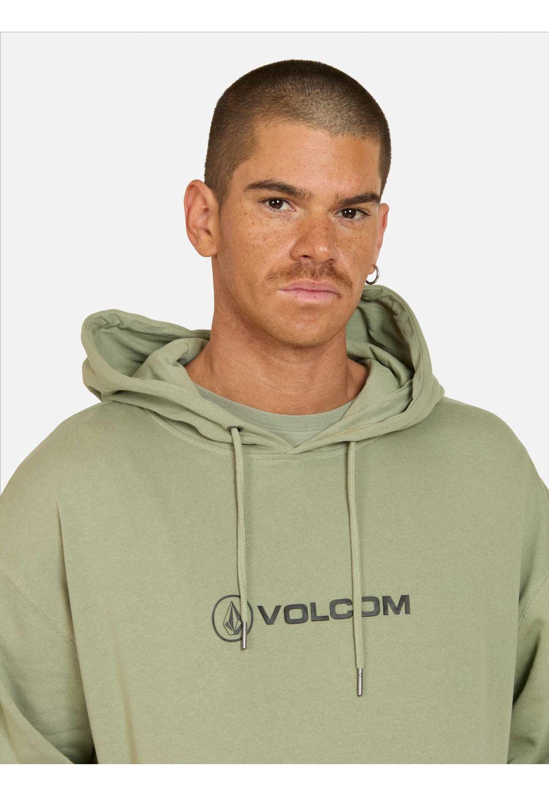Poleron Canguro Stonico Verde Hombre Volcom-2
