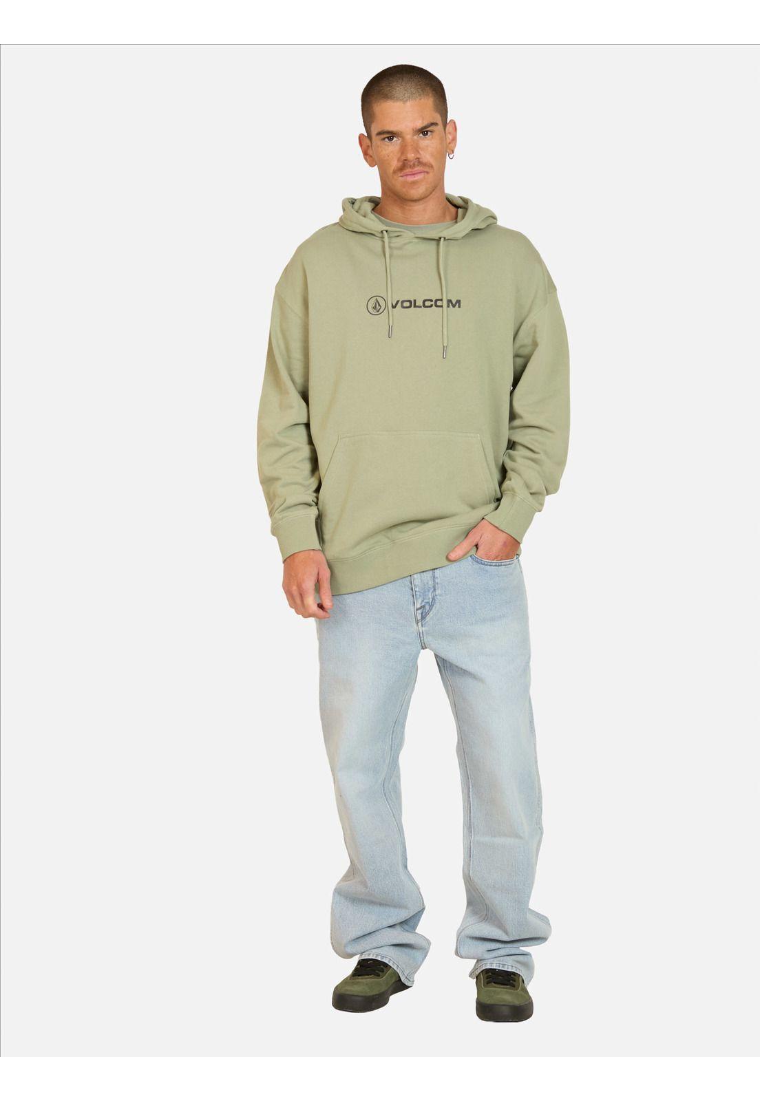 Poleron Canguro Stonico Verde Hombre Volcom-3