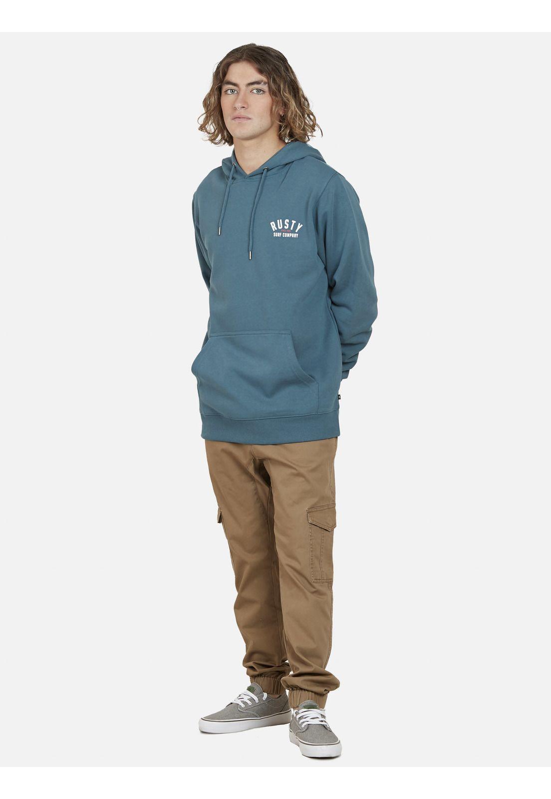 Poleron Rst Line  Hoodie Hombre Azul Rusty-4