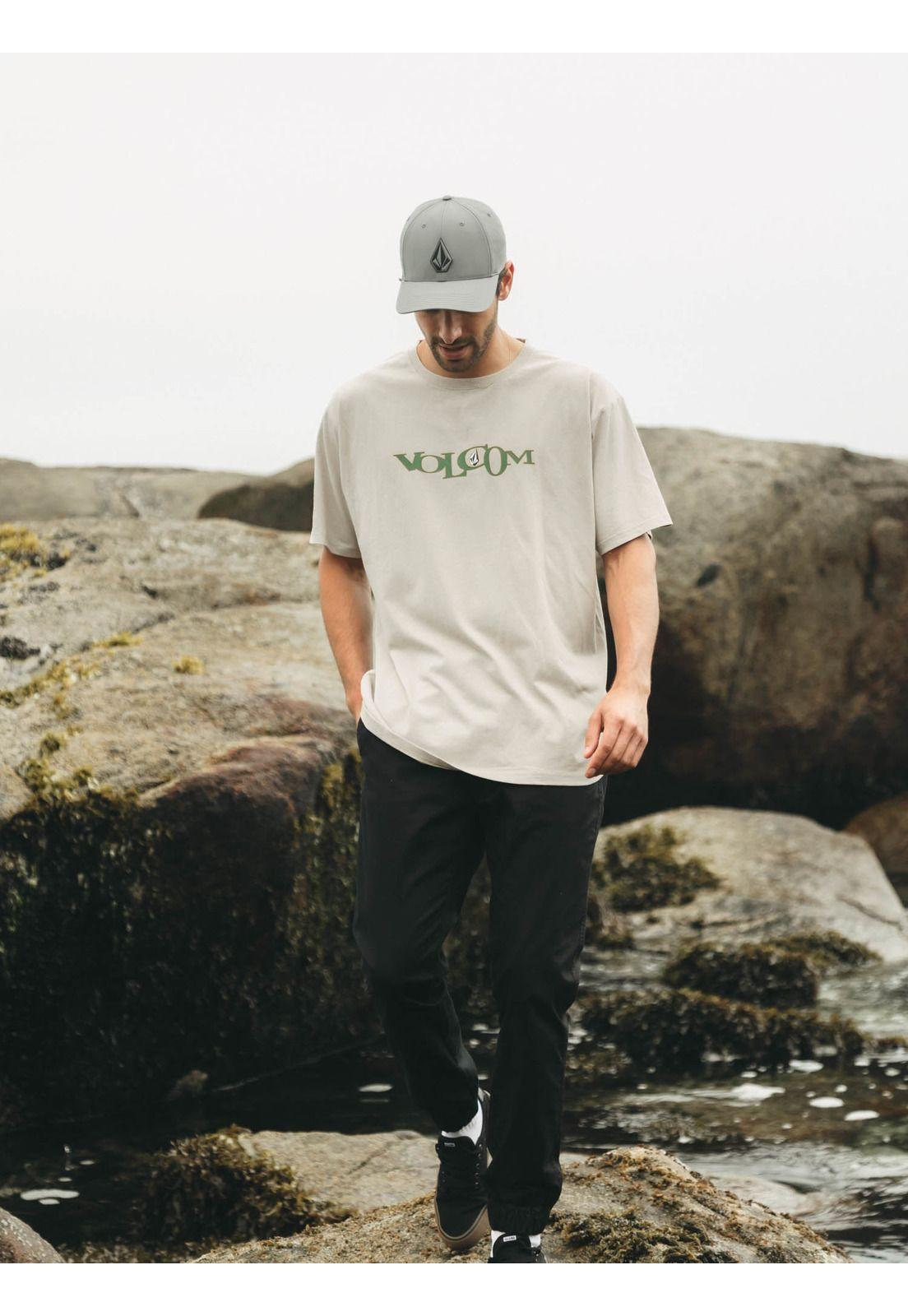 Polera MC Skidder Beige Hombre Volcom-0