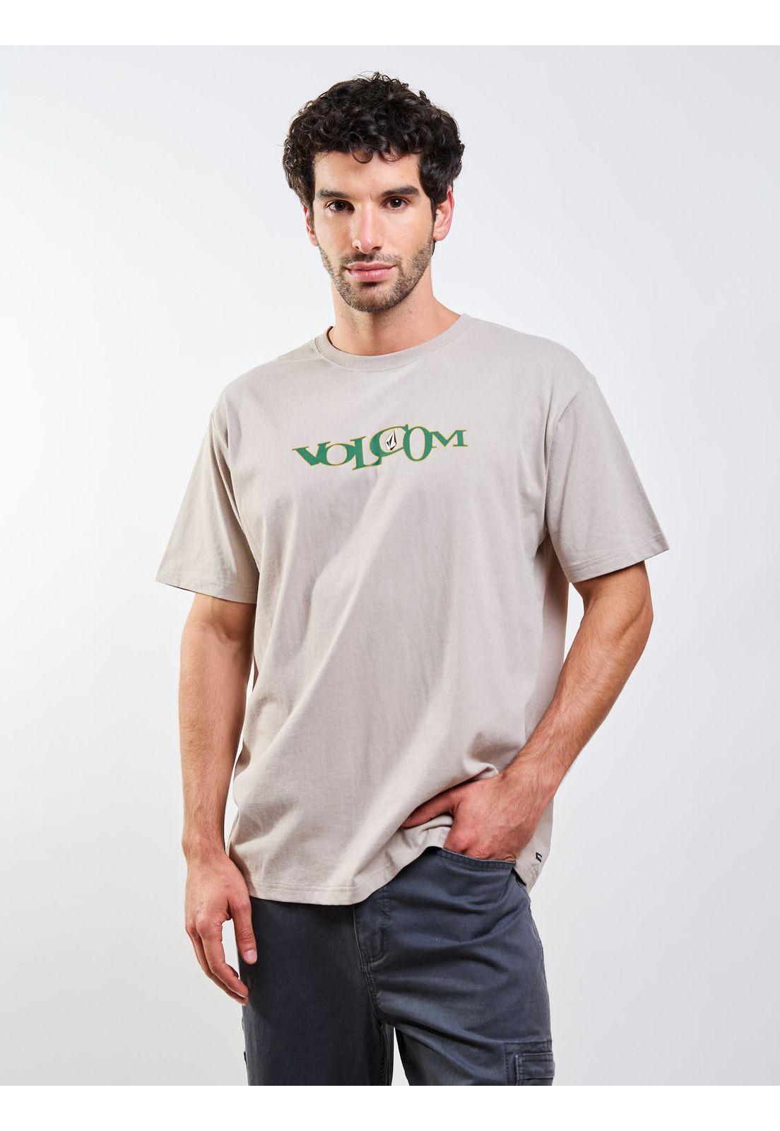 Polera MC Skidder Beige Hombre Volcom-3