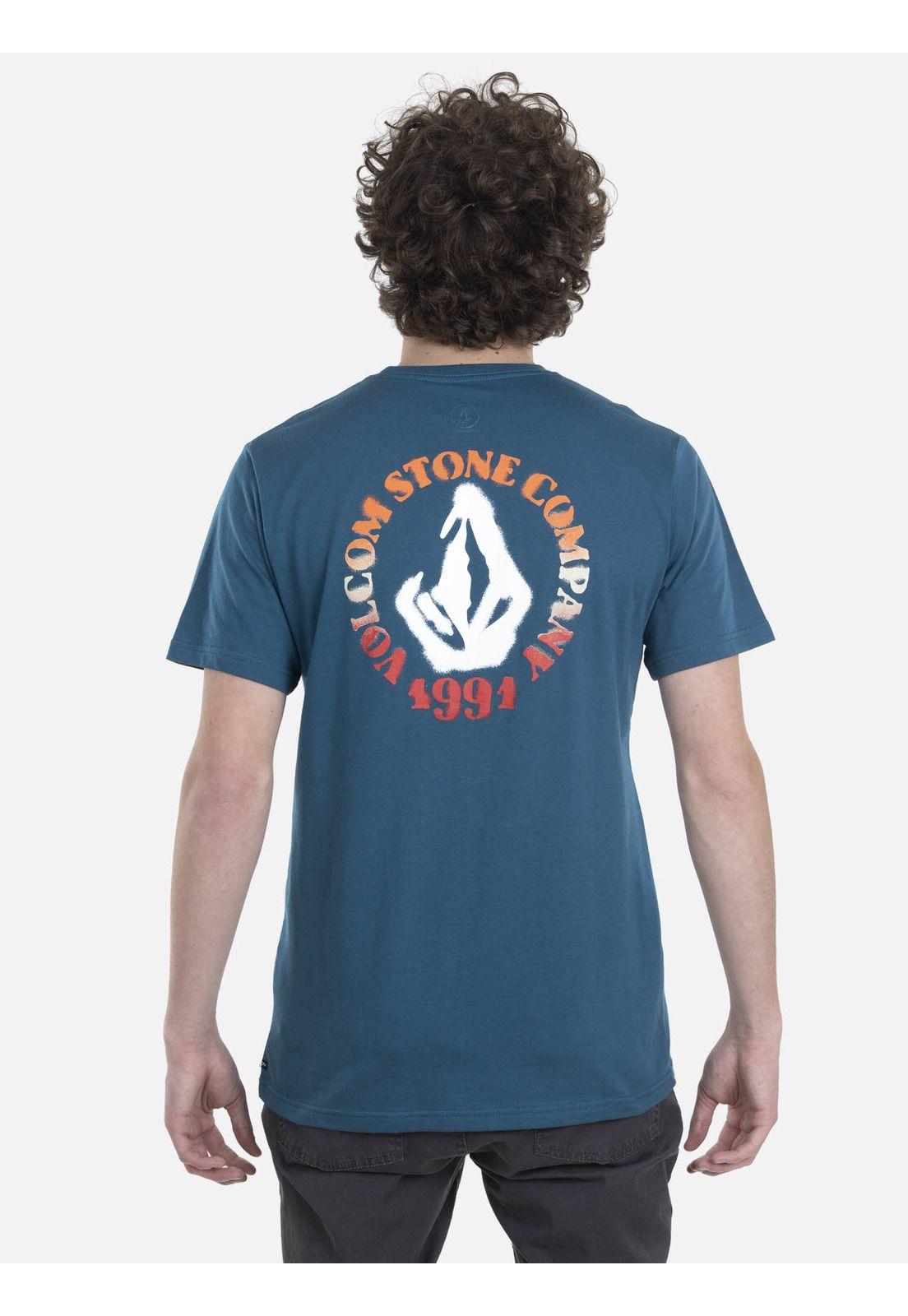 Polera M/C Básica Hombre 7P119-MV22 Azul Volcom-1