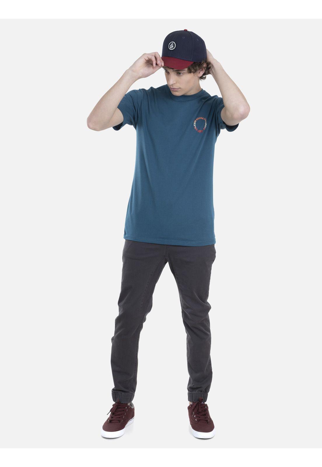 Polera M/C Básica Hombre 7P119-MV22 Azul Volcom-3