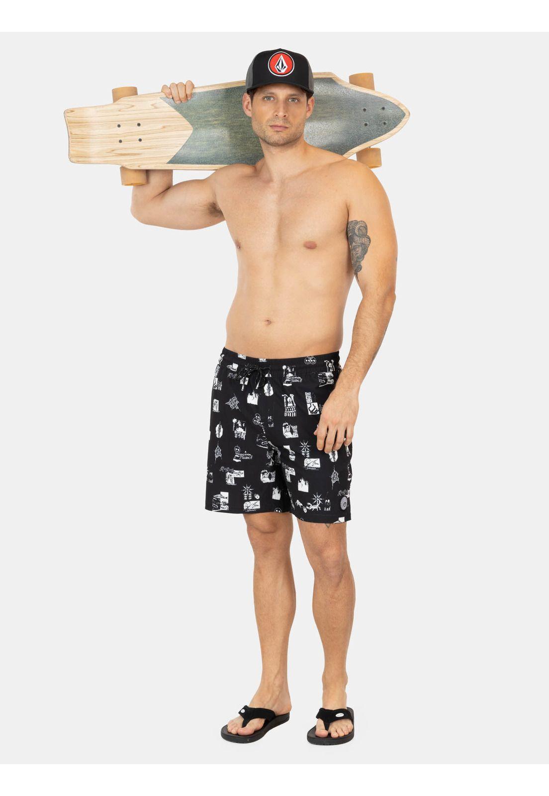 Traje De Baño Corto Trail Multicolor Hombre Volcom-3