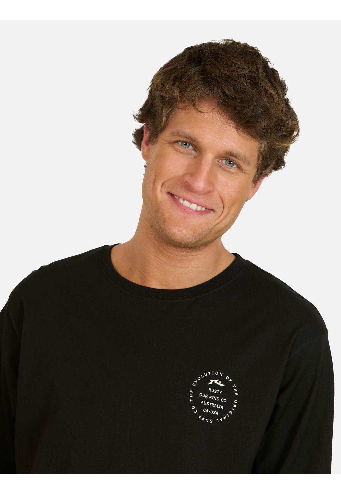 Polera ML Cliff Negro Hombre Rusty-2