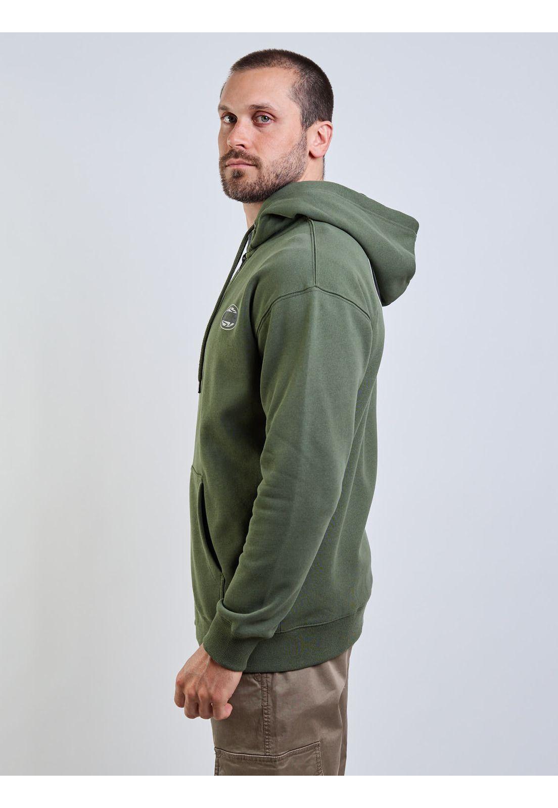 Poleron FZ R Mix Oval Zip Verde Hombre Rusty-2