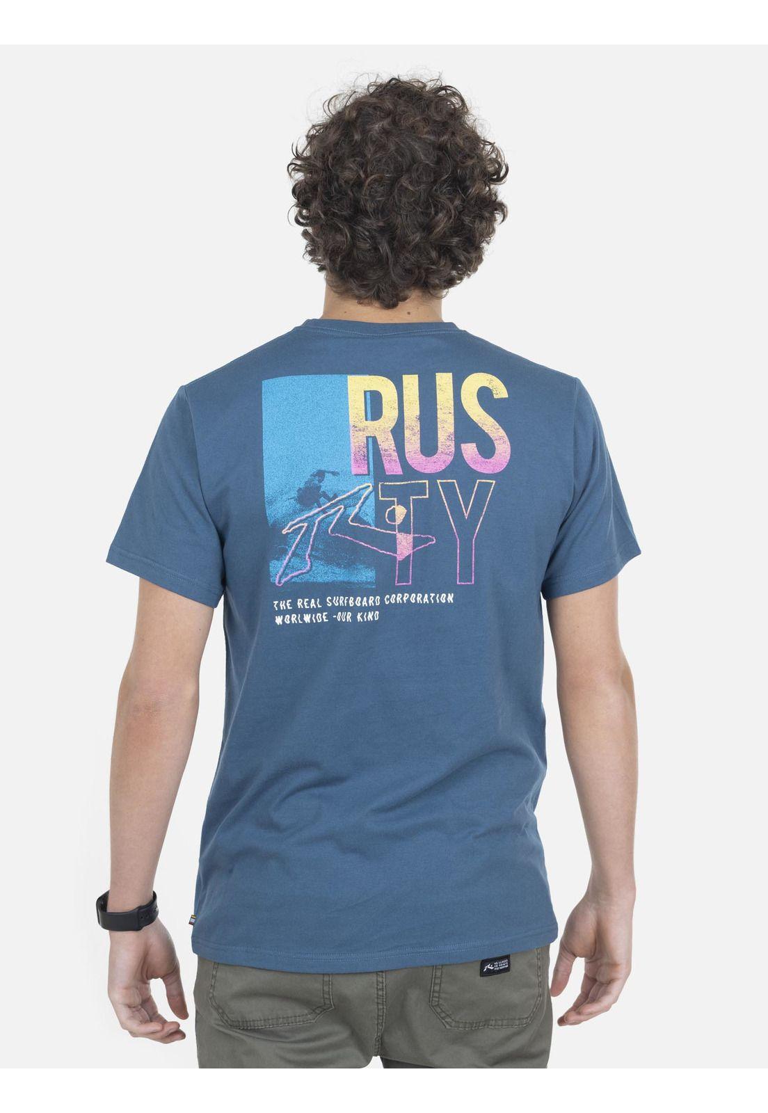 Polera Hombre 90´S SURF S/S TEE Azul Rusty-1