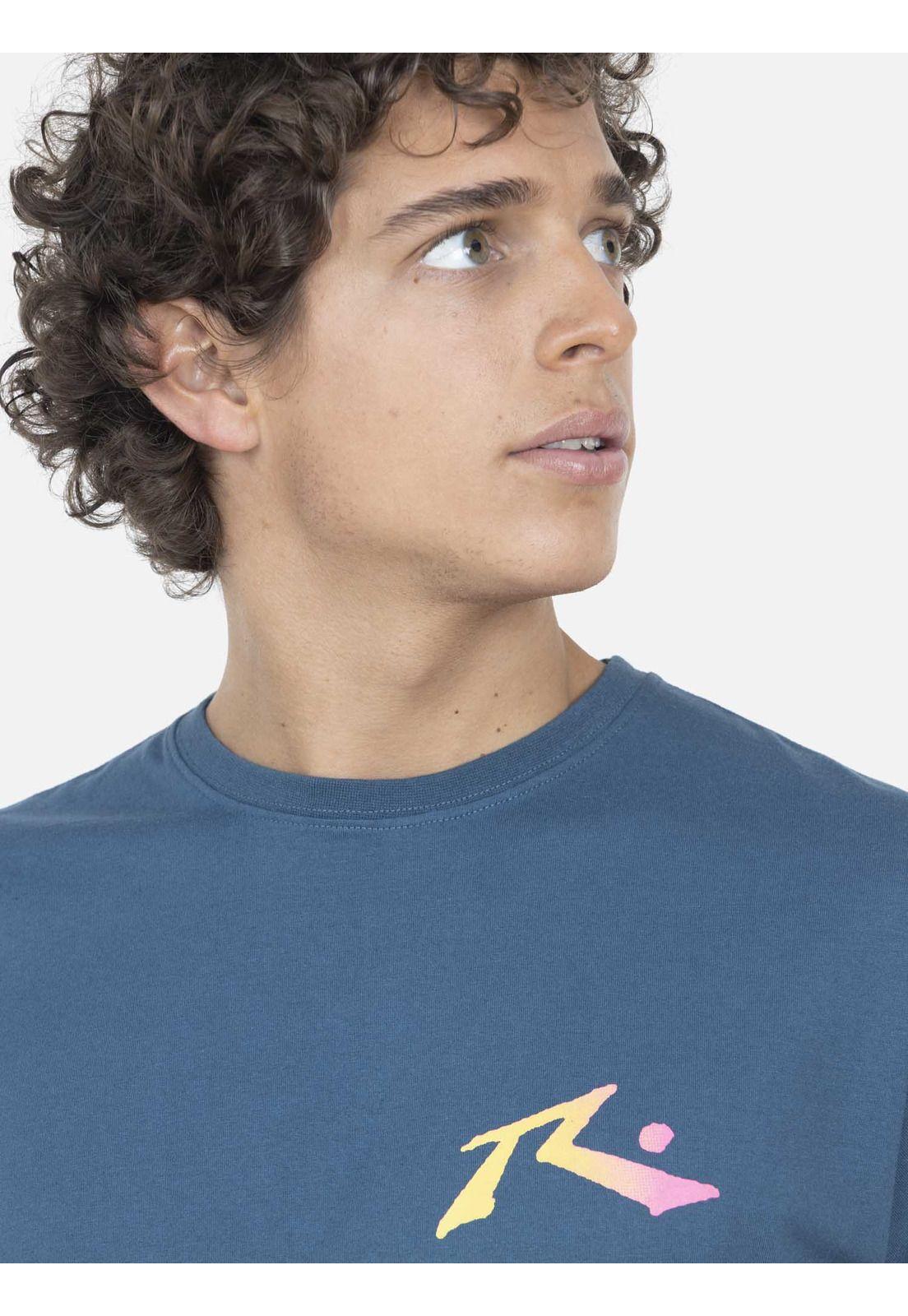 Polera Hombre 90´S SURF S/S TEE Azul Rusty-2