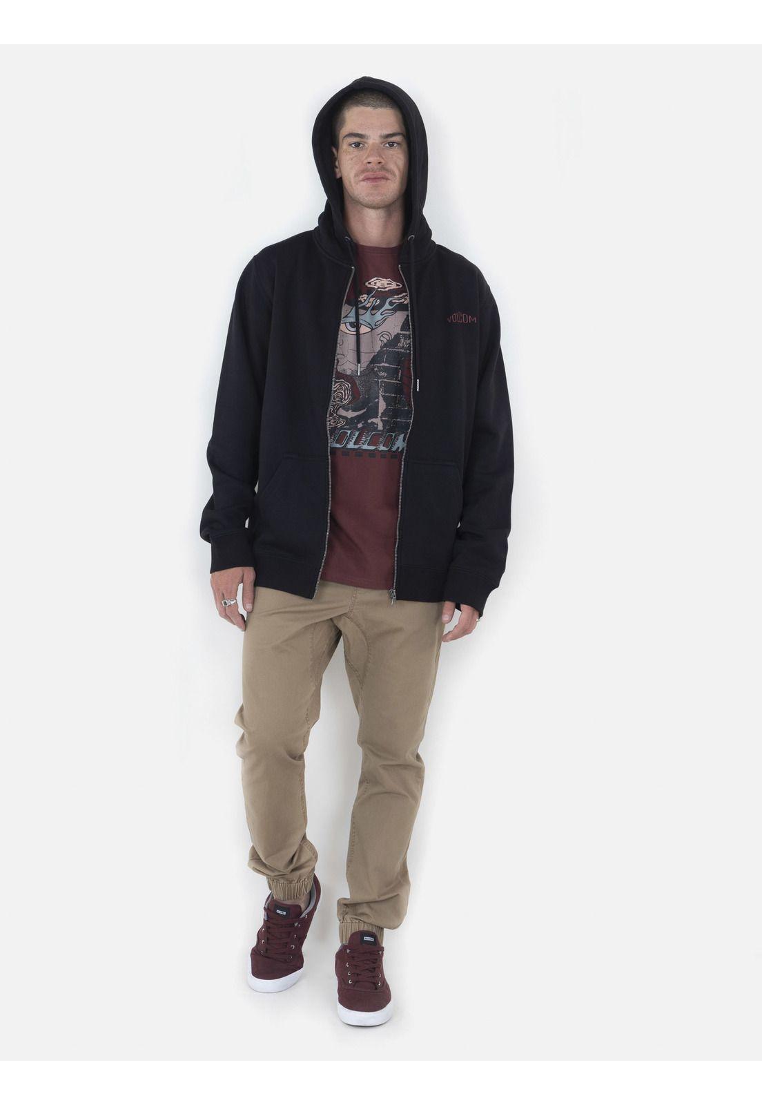 Poleron Hombre TRUE Negro Volcom-3