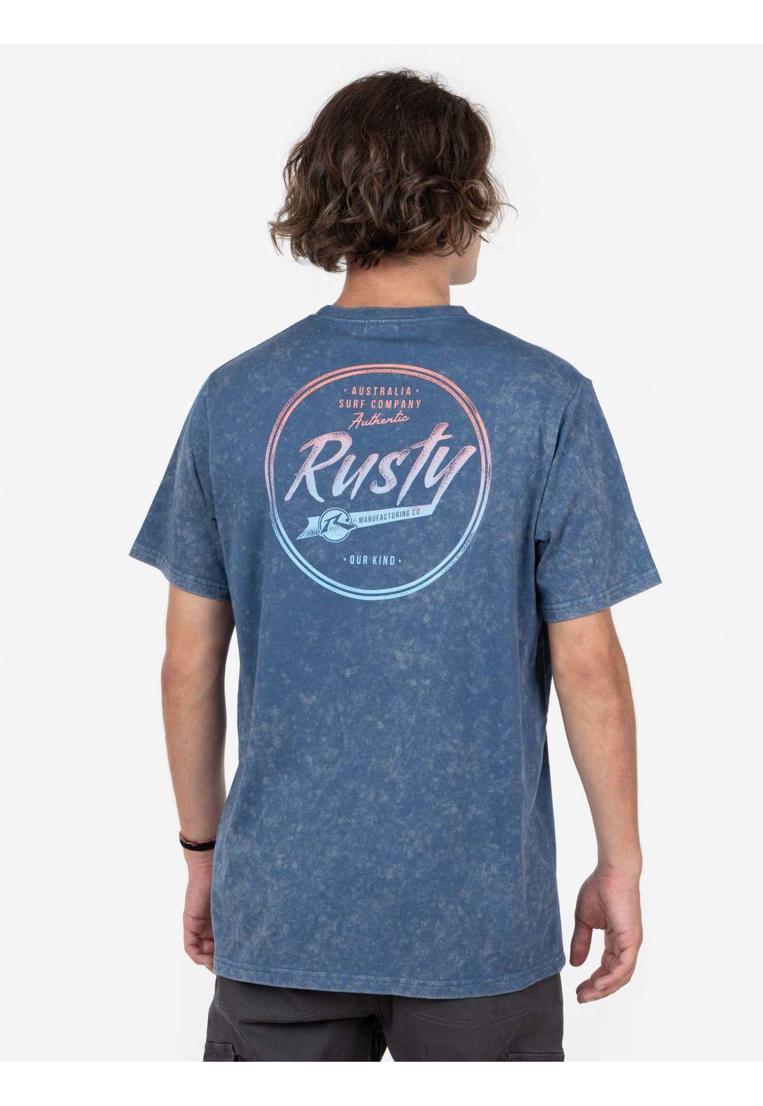 Polera RUSTY AUTHENTIC SS TEE Hombre Azul Rusty-1