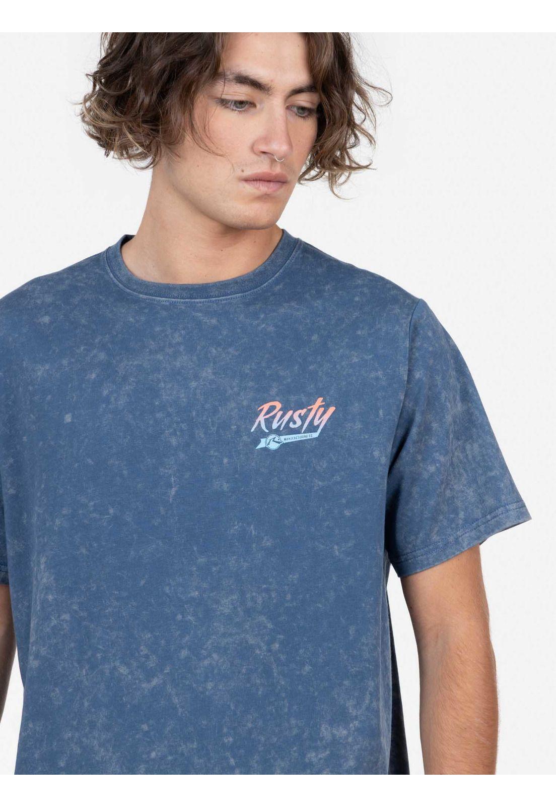 Polera RUSTY AUTHENTIC SS TEE Hombre Azul Rusty-3