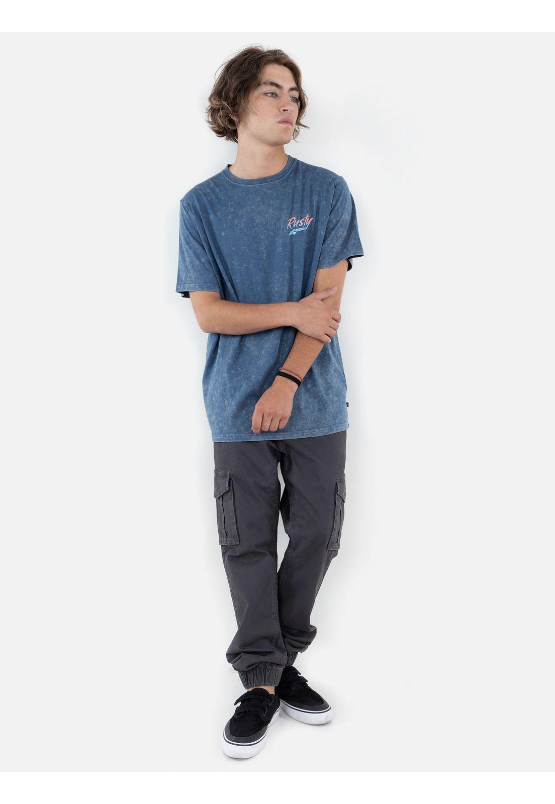 Polera RUSTY AUTHENTIC SS TEE Hombre Azul Rusty-4