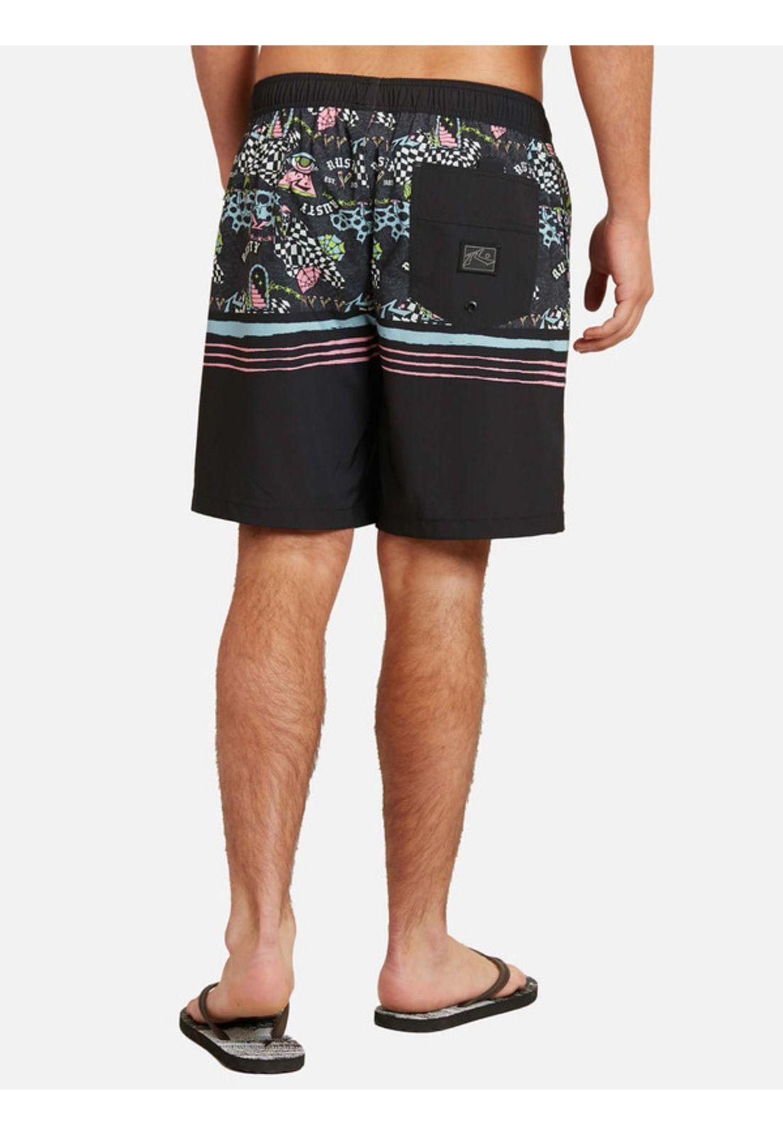 Traje De Baño Aducted Mid Short Negro Hombre rusty-1
