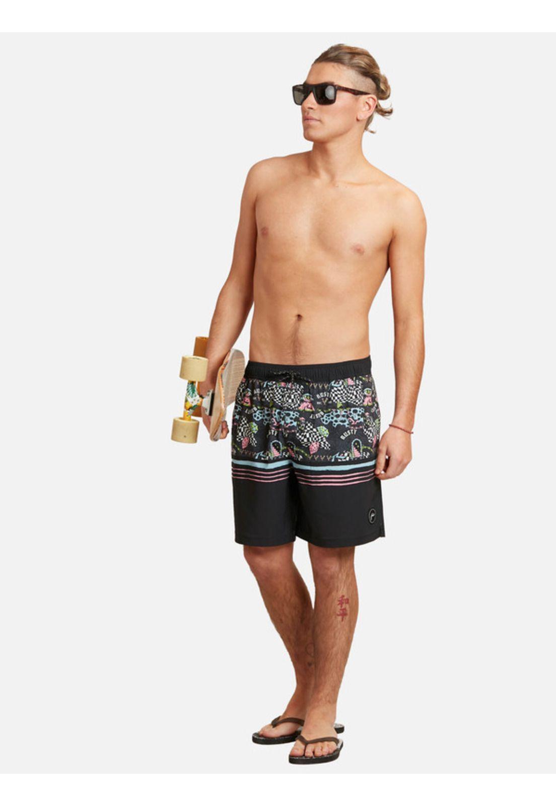 Traje De Baño Aducted Mid Short Negro Hombre rusty-3